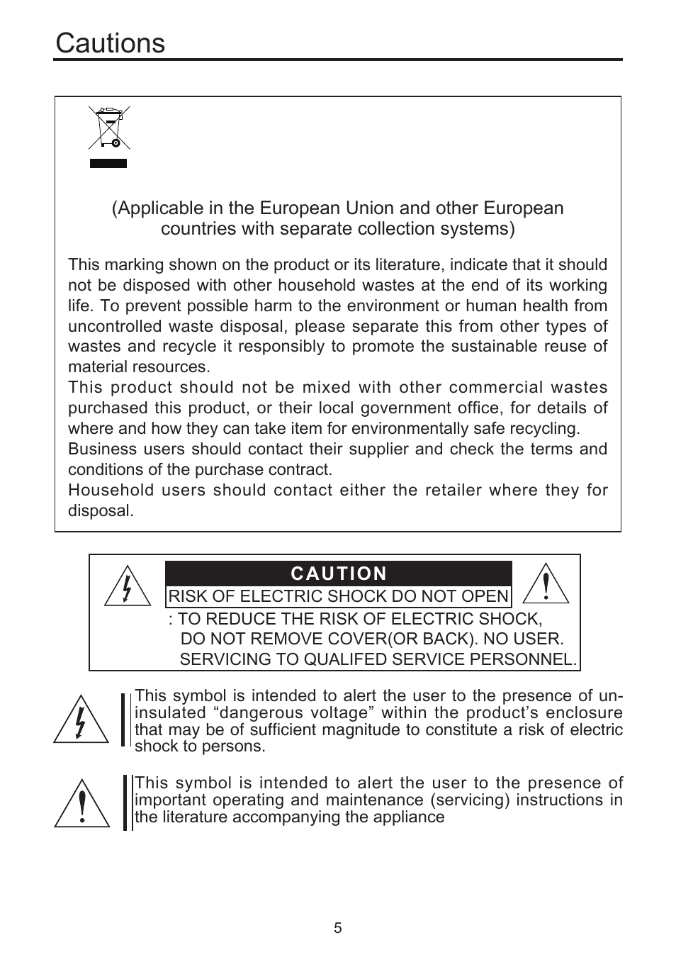 Cautions | KT&C KPT-SPDN300NUCH User Manual | Page 5 / 36