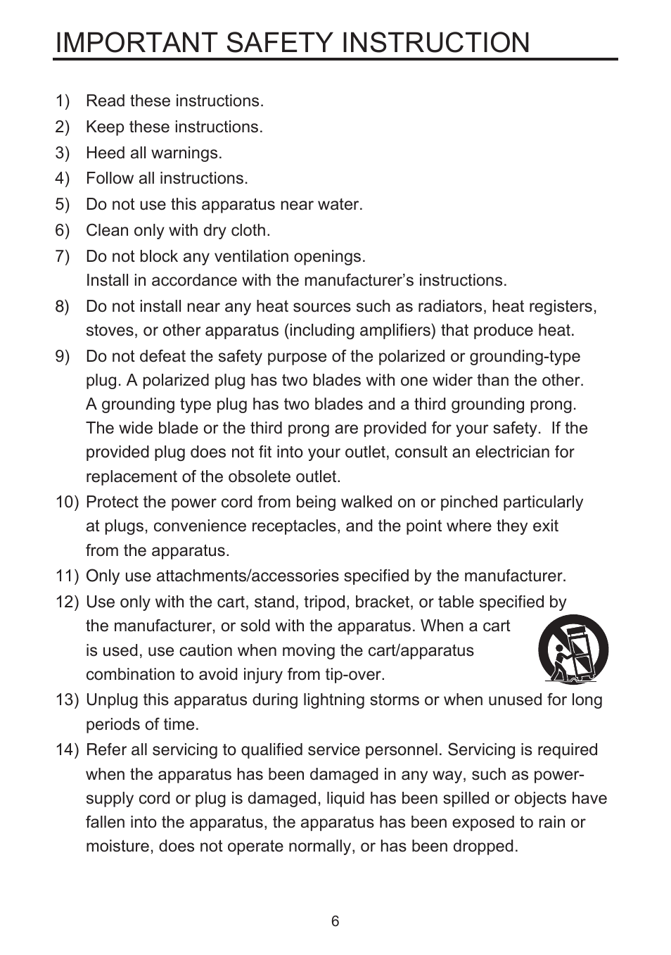 Important safety instruction | KT&C KPT-SPDN300NUCH User Manual | Page 6 / 36