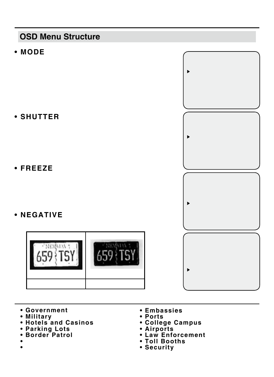 Osd menu structure | KT&C KPC-LP500NH User Manual | Page 9 / 16