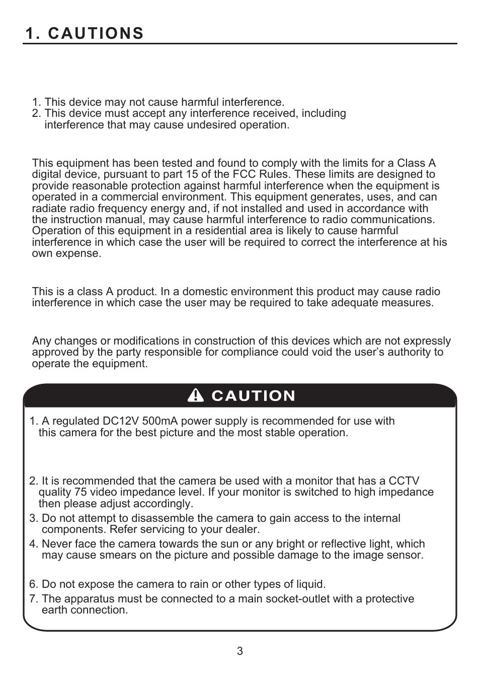 Cautions | KT&C KPC-LDD45NU User Manual | Page 3 / 15