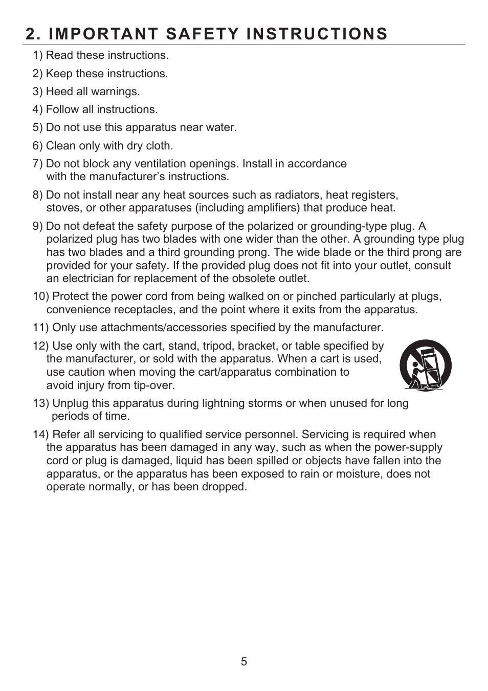 Important safety instructions | KT&C KPC-LDD45NU User Manual | Page 5 / 15
