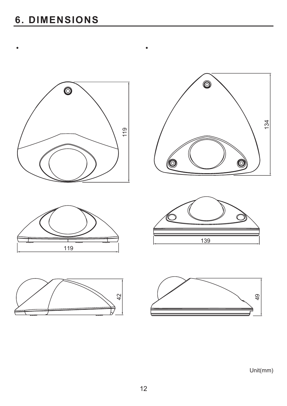 Dimensions | KT&C KPC-LV40NU User Manual | Page 12 / 16