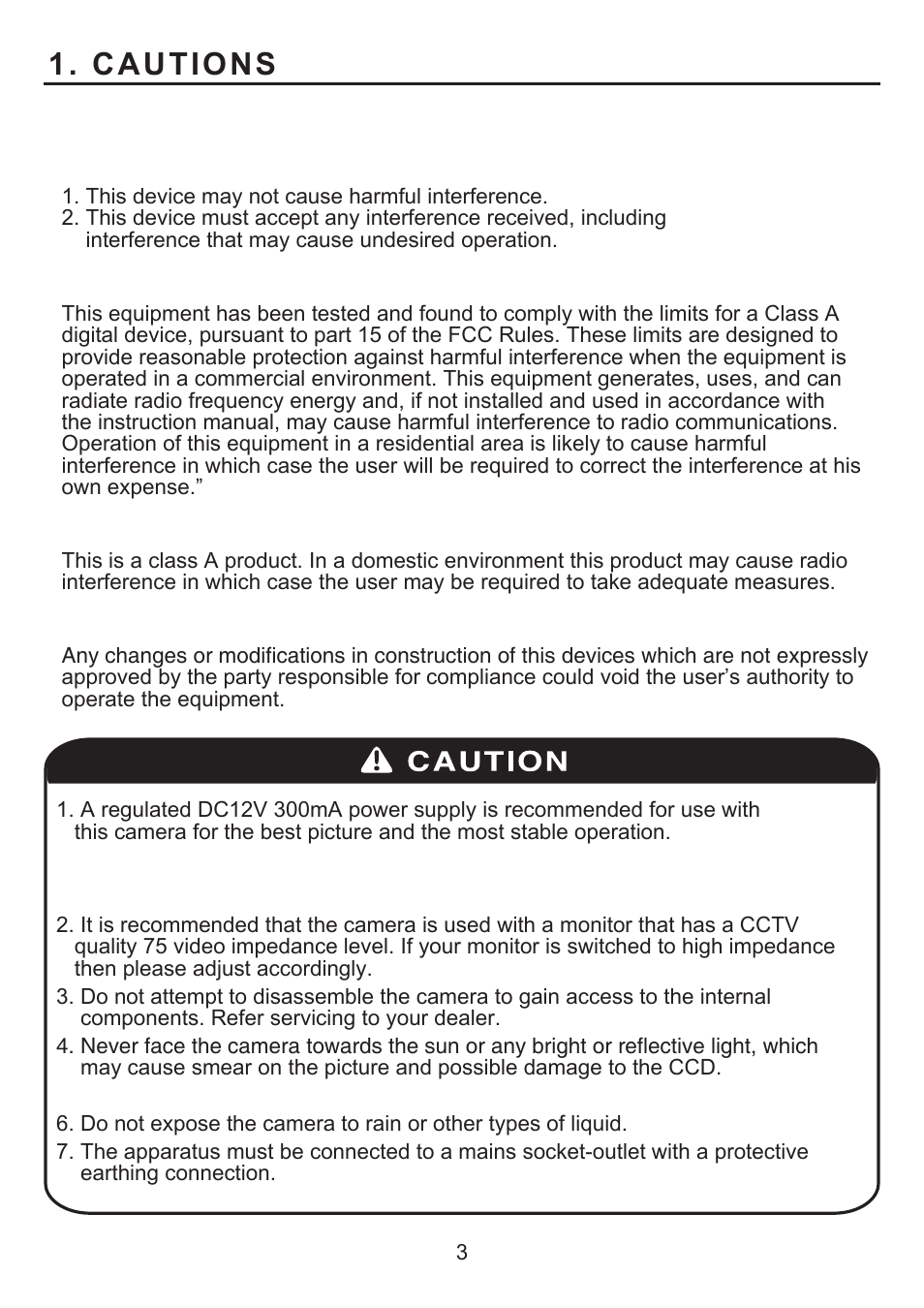 Cautions | KT&C KPC-LV40NU User Manual | Page 3 / 16