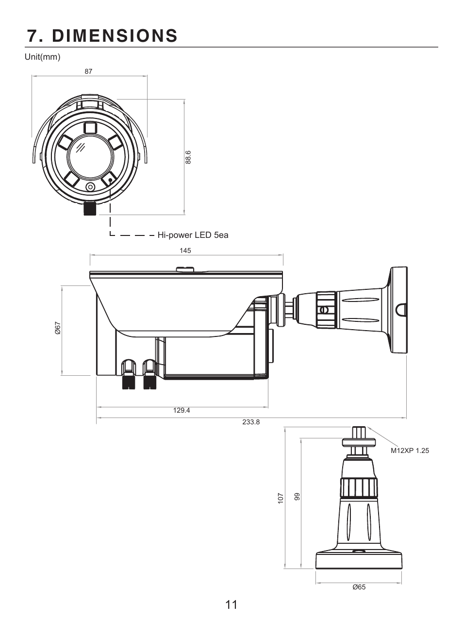 Dimensions | KT&C KPC-N551NU User Manual | Page 11 / 14
