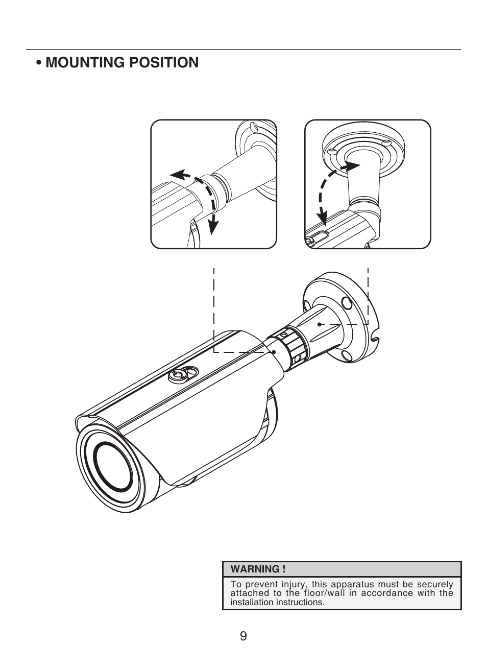 Mounting position | KT&C KPC-N551NU User Manual | Page 9 / 14