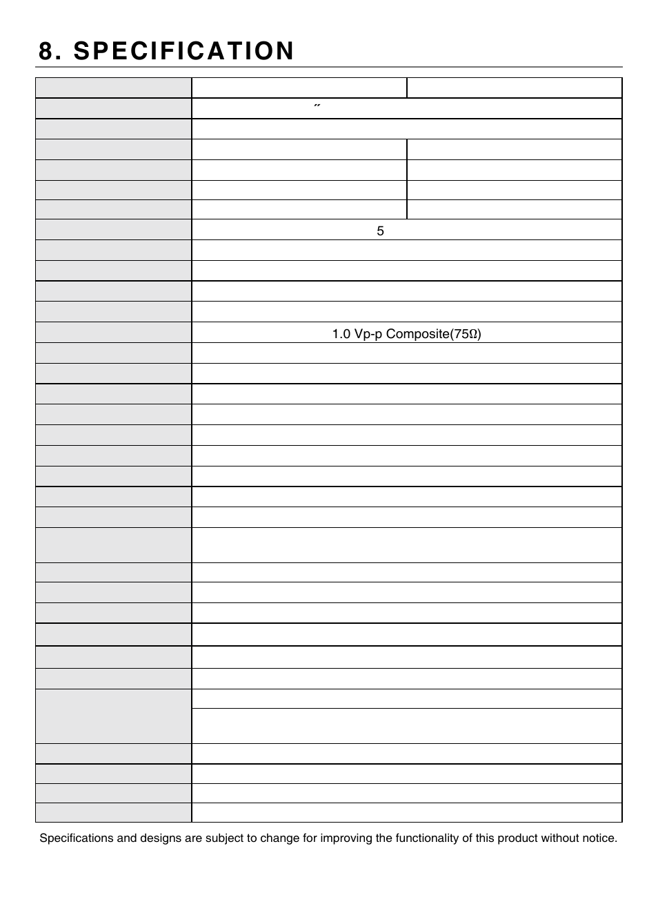 Specification | KT&C KPC-N751NU User Manual | Page 13 / 28