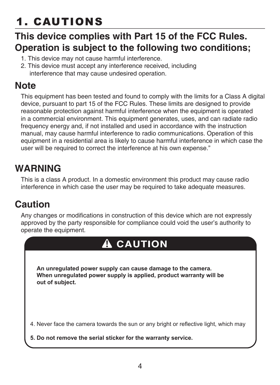 Cautions, Warning, Caution | KT&C KPC-N701NU8 User Manual | Page 29 / 49