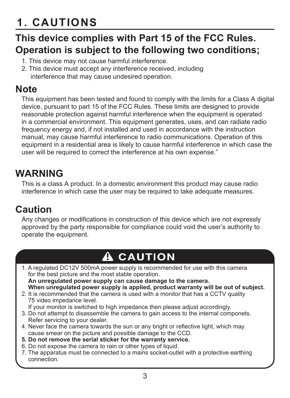 Cautions, Warning, Caution | KT&C KPC-WDR7000NU User Manual | Page 4 / 61