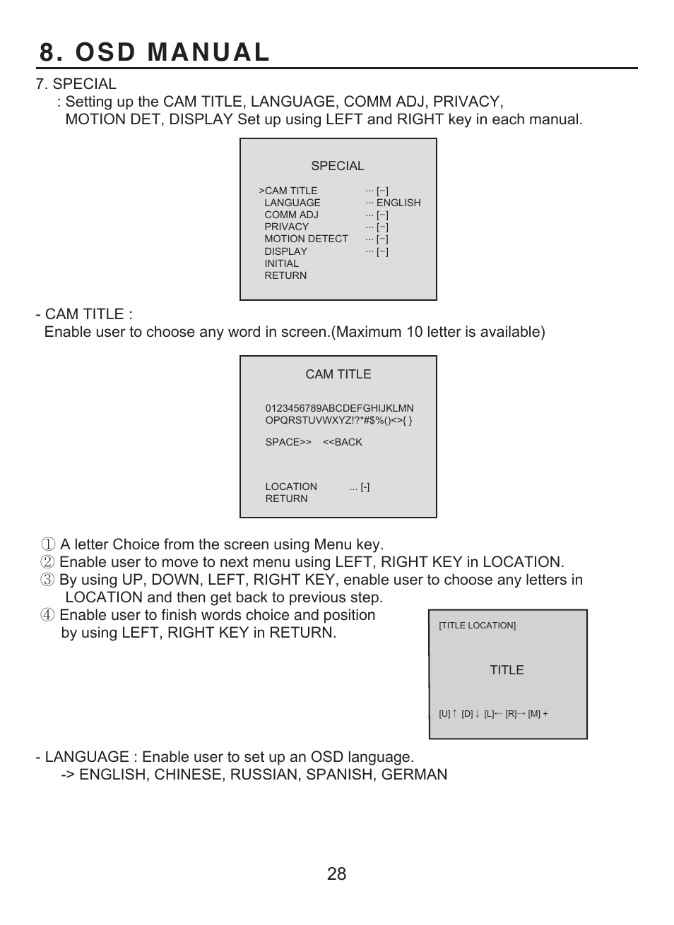 Osd manual | KT&C KPC-WDR7000NU User Manual | Page 58 / 61