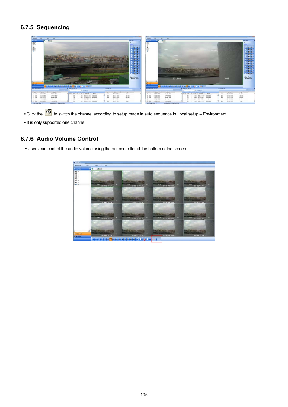 5 sequencing, 6 audio volume control | KT&C KVR-0412H User Manual | Page 105 / 219