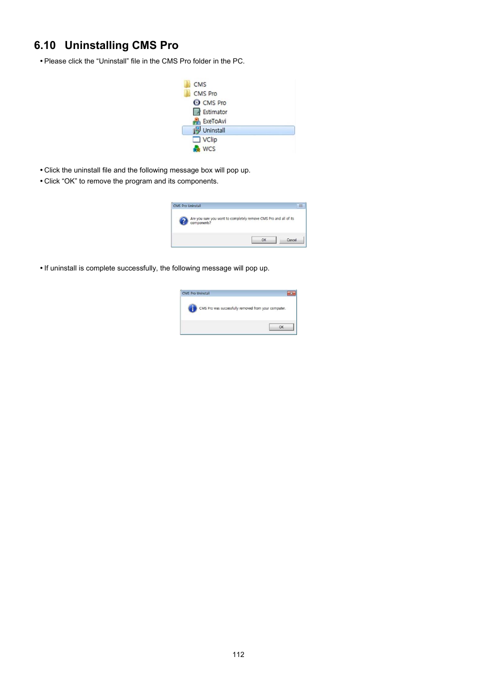 Uninstalling cms pro | KT&C KVR-0412H User Manual | Page 112 / 219
