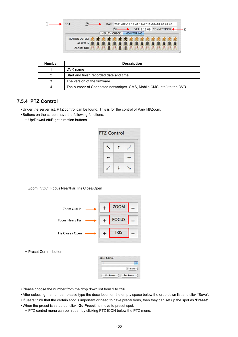 4 ptz control | KT&C KVR-0412H User Manual | Page 122 / 219