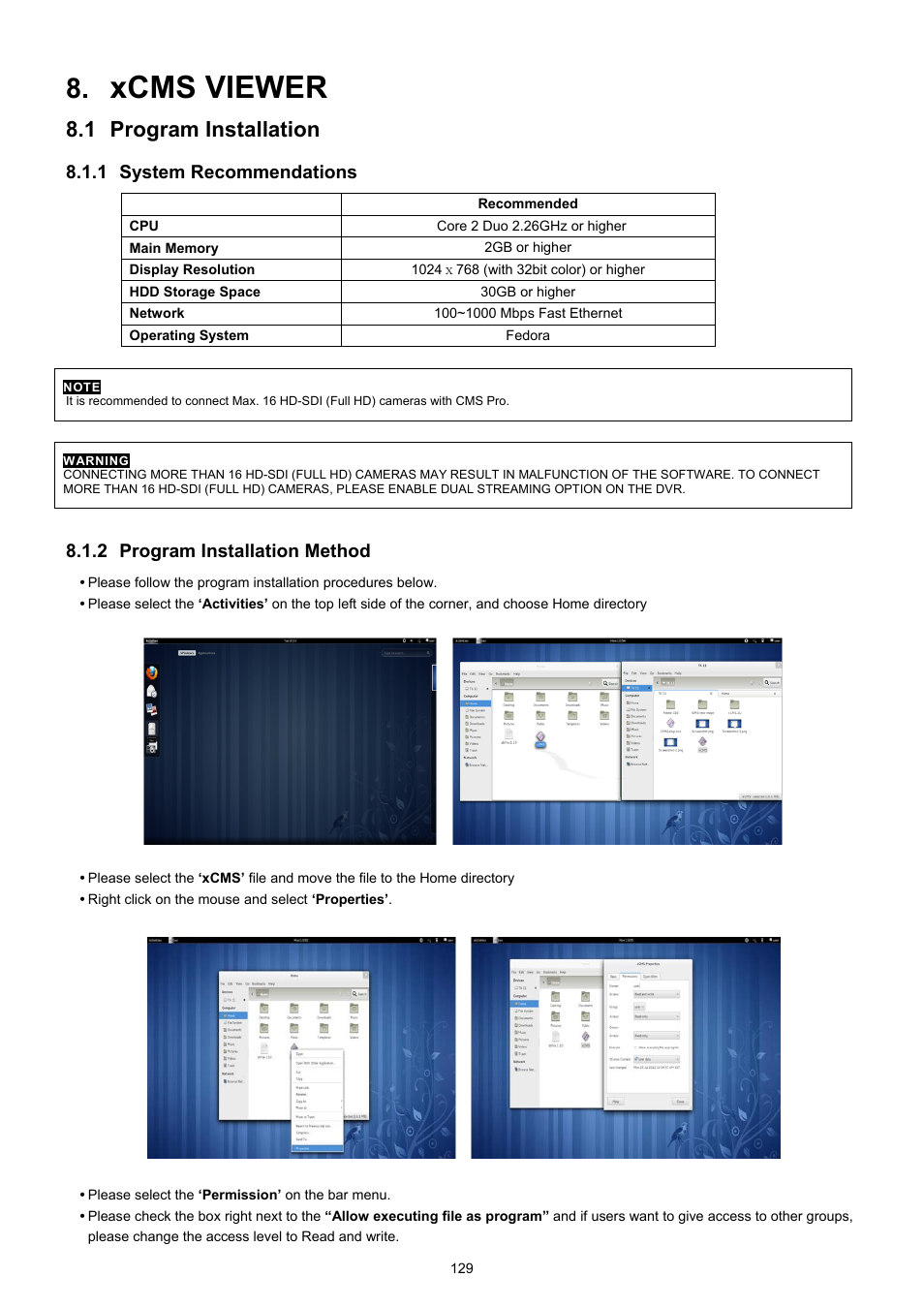 Xcms viewer, 1 program installation, System recommendations | Program installation method | KT&C KVR-0412H User Manual | Page 129 / 219