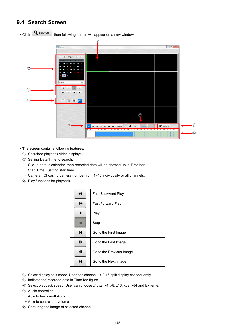 4 search screen | KT&C KVR-0412H User Manual | Page 145 / 219