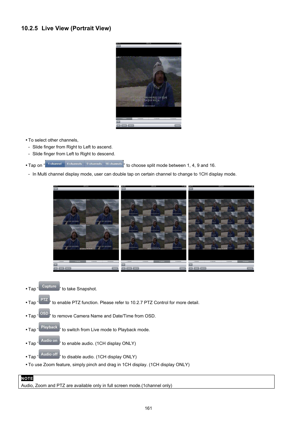 5 live view (portrait view) | KT&C KVR-0412H User Manual | Page 161 / 219