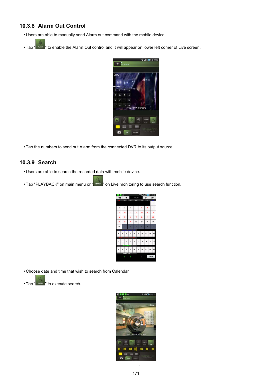 8 alarm out control, 9 search | KT&C KVR-0412H User Manual | Page 171 / 219