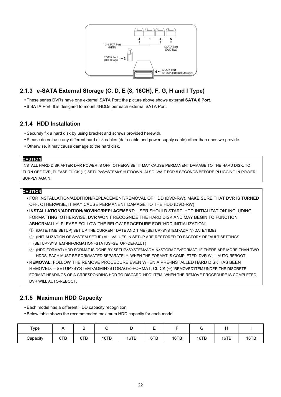 4 hdd installation, 5 maximum hdd capacity | KT&C KVR-0412H User Manual | Page 22 / 219