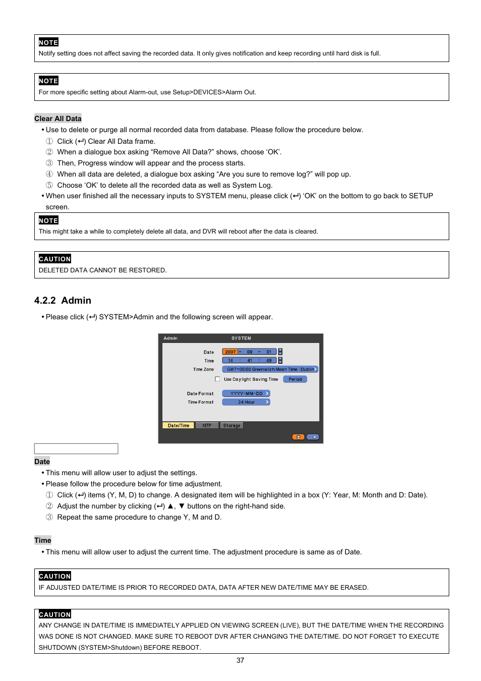 2 admin | KT&C KVR-0412H User Manual | Page 37 / 219