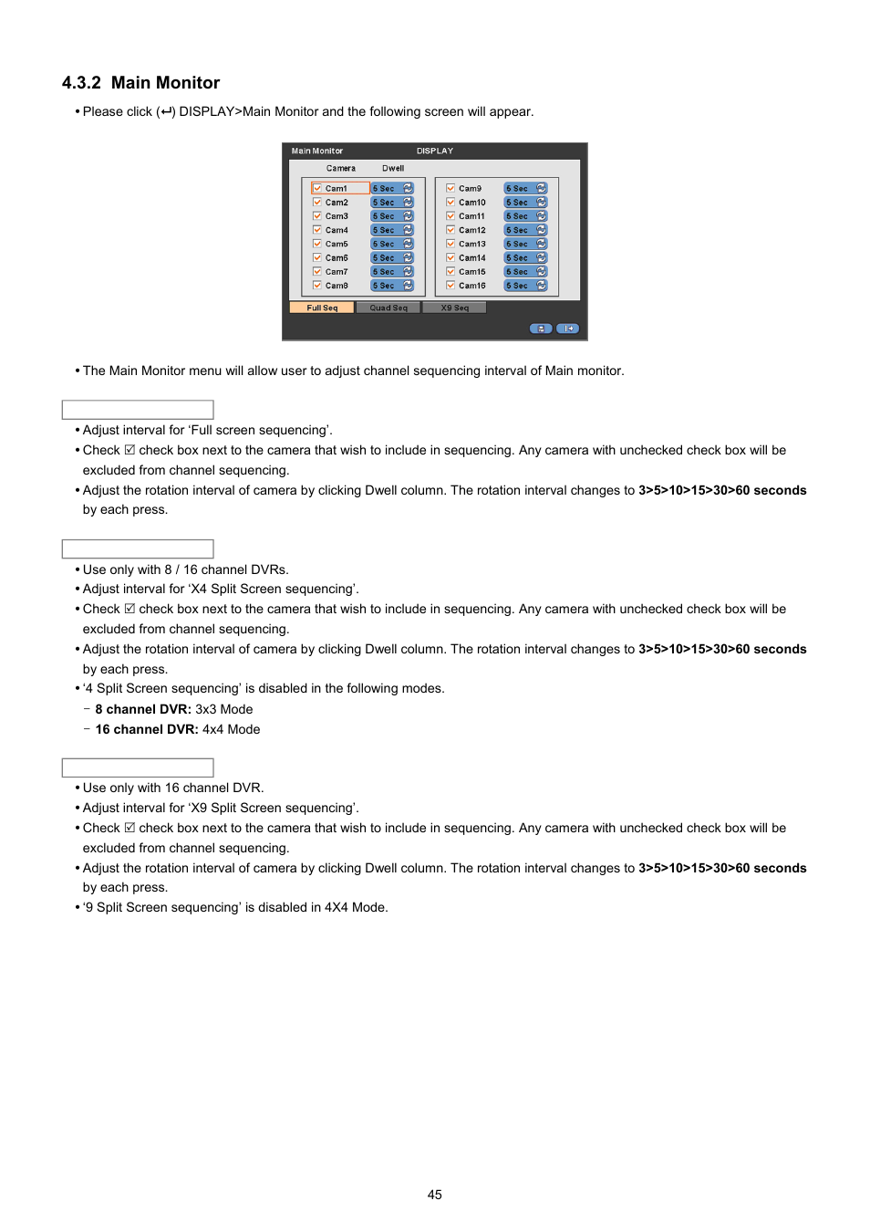 2 main monitor | KT&C KVR-0412H User Manual | Page 45 / 219