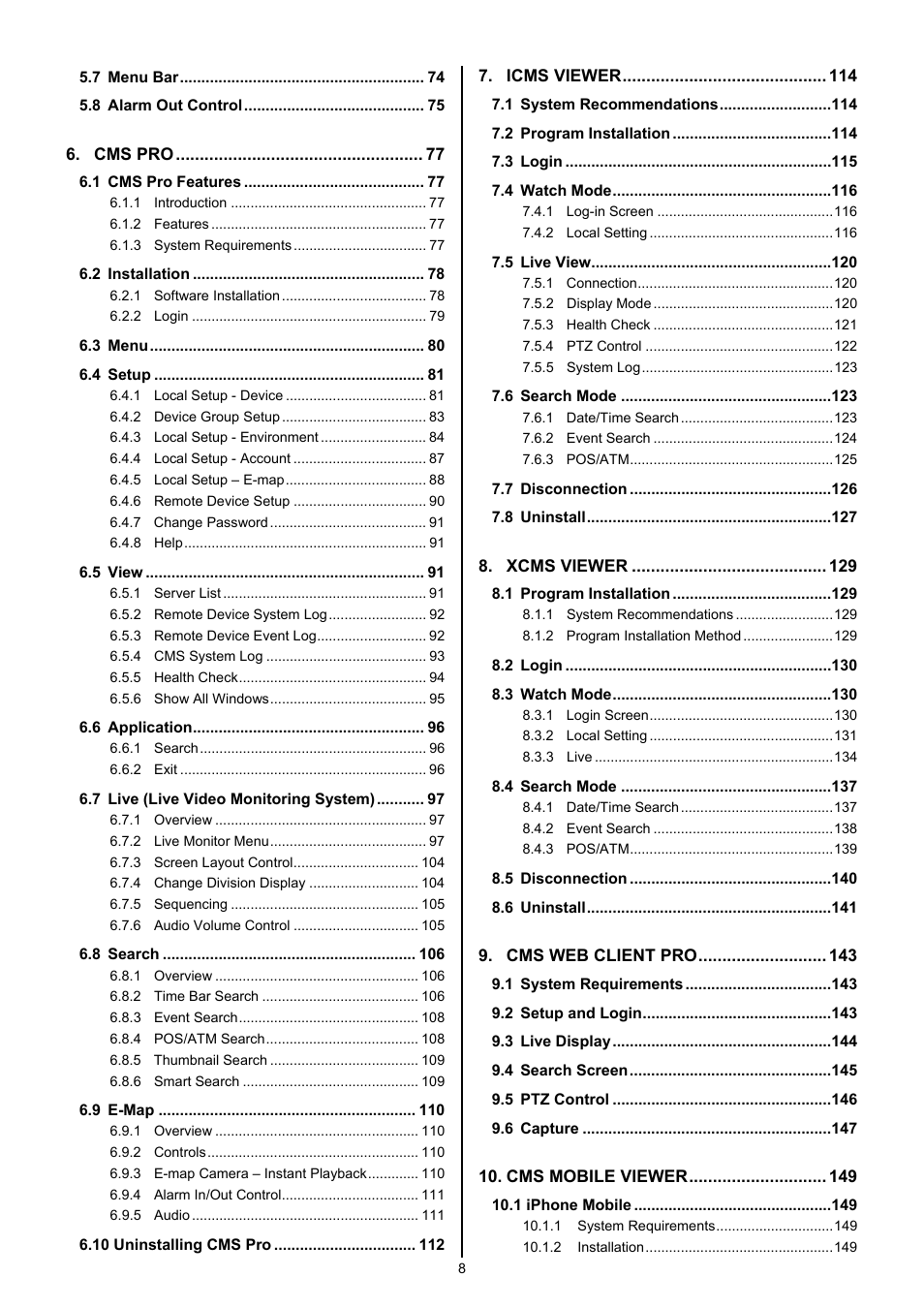 KT&C KVR-0412H User Manual | Page 8 / 219
