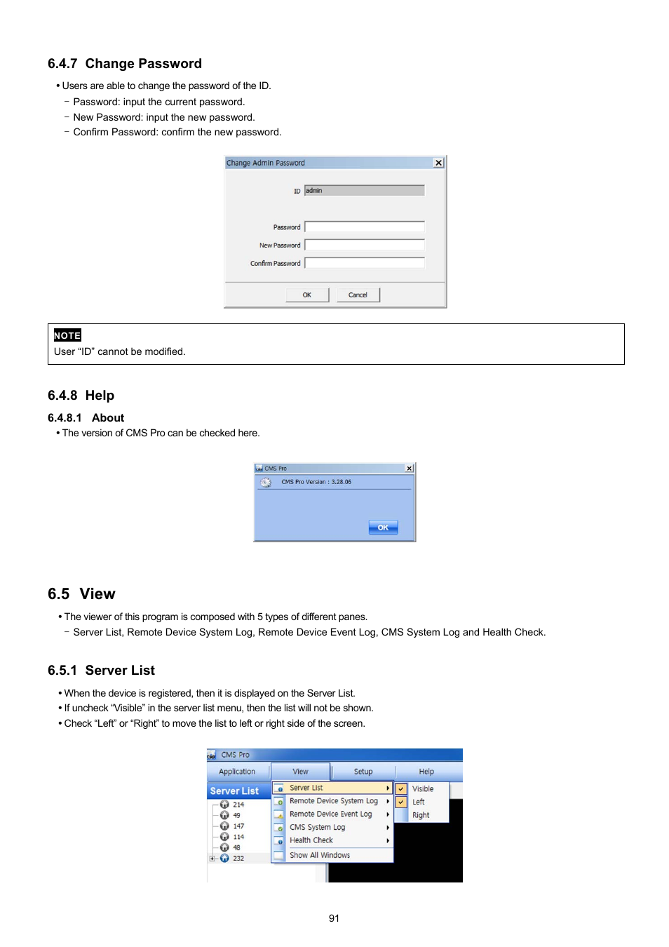 5 view, 7 change password, 8 help | 1 server list | KT&C KVR-0412H User Manual | Page 91 / 219