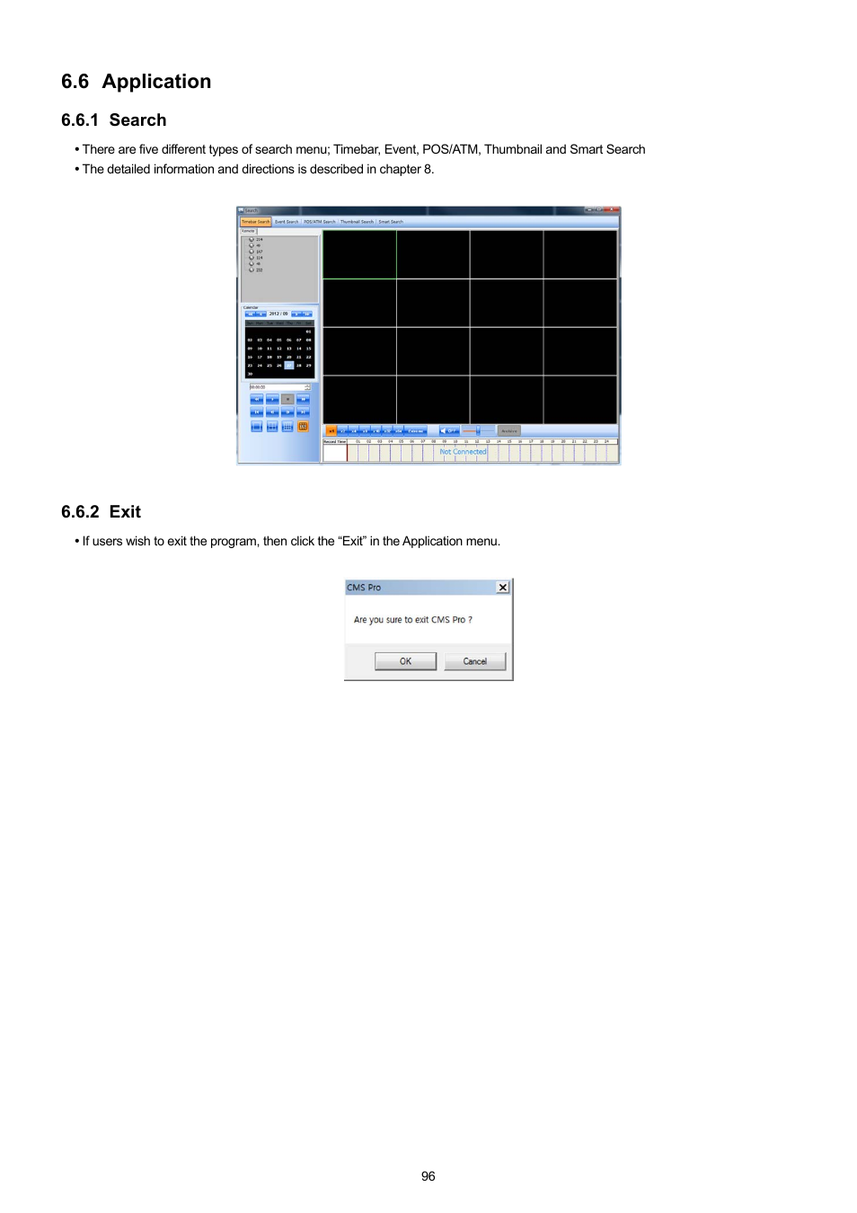 6 application, 1 search, 2 exit | KT&C KVR-0412H User Manual | Page 96 / 219