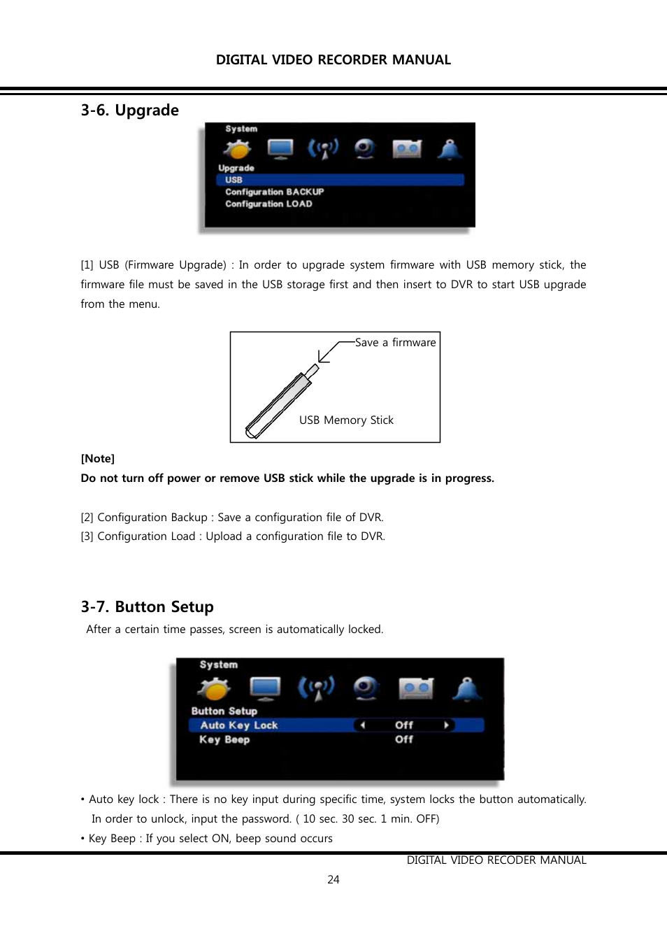 6. upgrade, 7. button setup | KT&C K9-s Series User Manual | Page 24 / 73