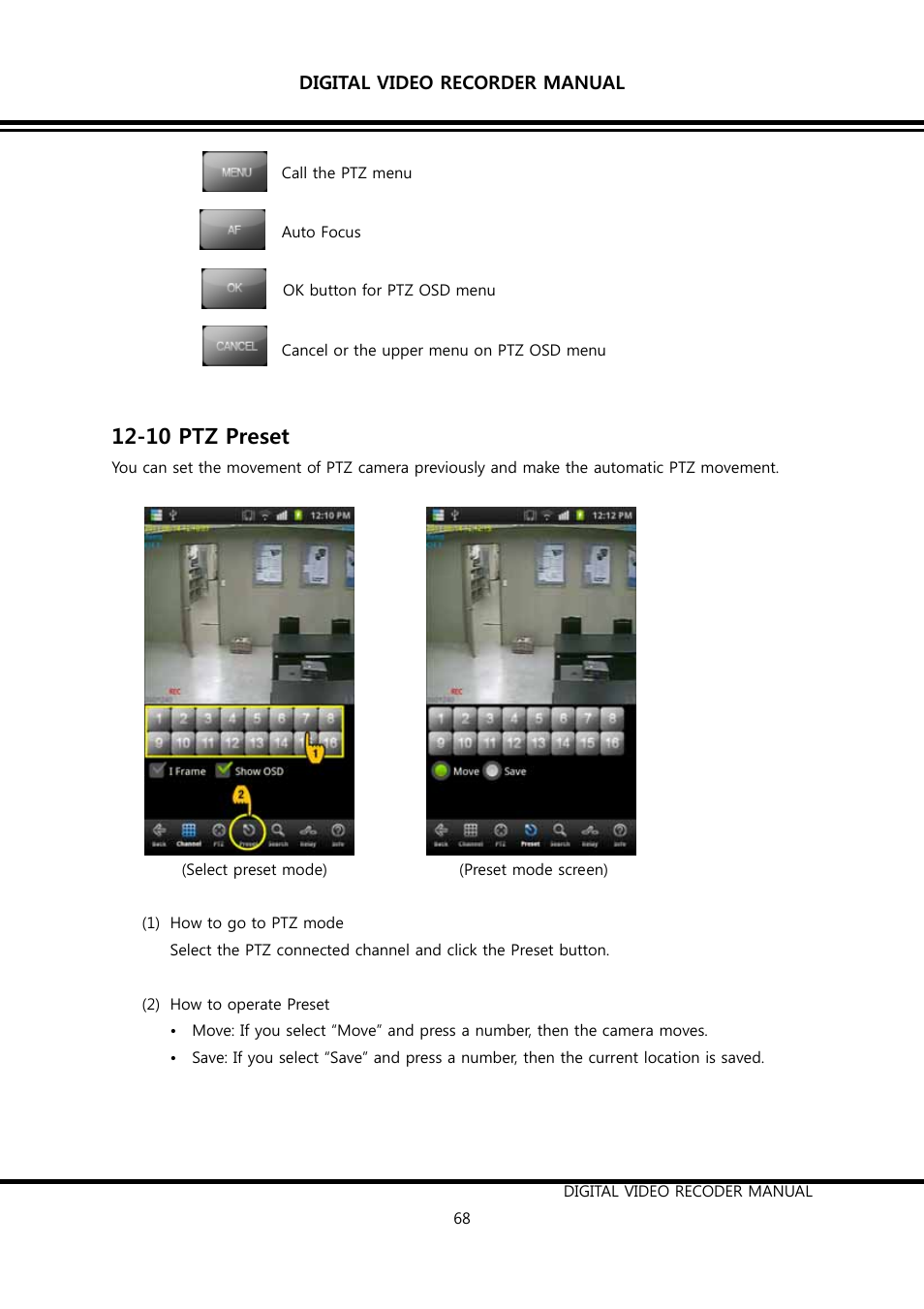 10 ptz preset | KT&C K9-s Series User Manual | Page 68 / 73
