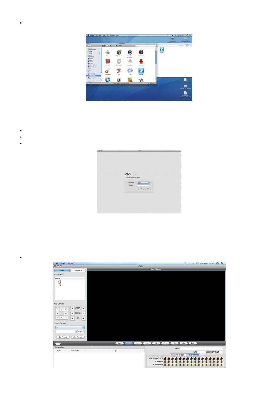 3 login, 4 watch mode, 1 log-in screen | KT&C KVR-1601S User Manual | Page 111 / 192