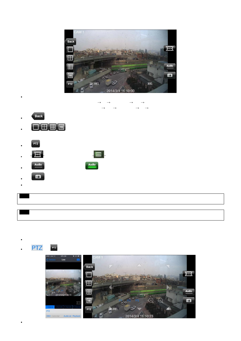 6 live view (landscape view), 7 ptz control | KT&C KVR-1601S User Manual | Page 146 / 192