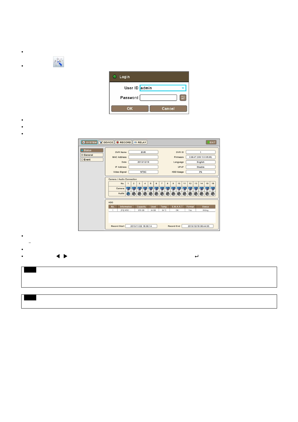 Setup, 1 login | KT&C KVR-1601S User Manual | Page 36 / 192