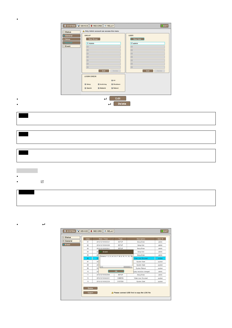 3 event | KT&C KVR-1601S User Manual | Page 42 / 192