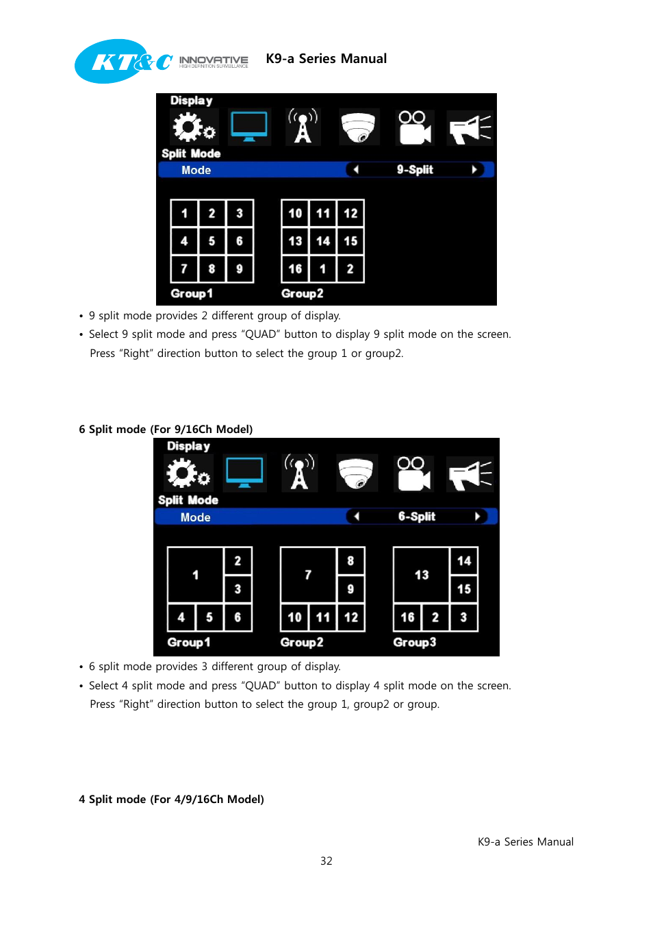 K9-a series manual | KT&C K9-a Series User Manual | Page 32 / 80