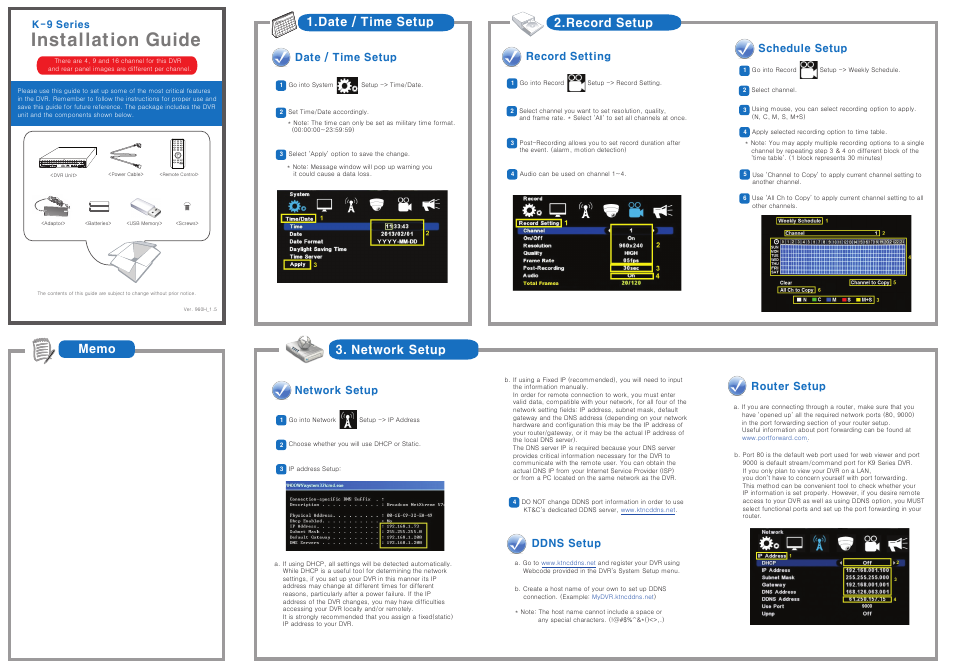 KT&C K9 Series Installation User Manual | 2 pages