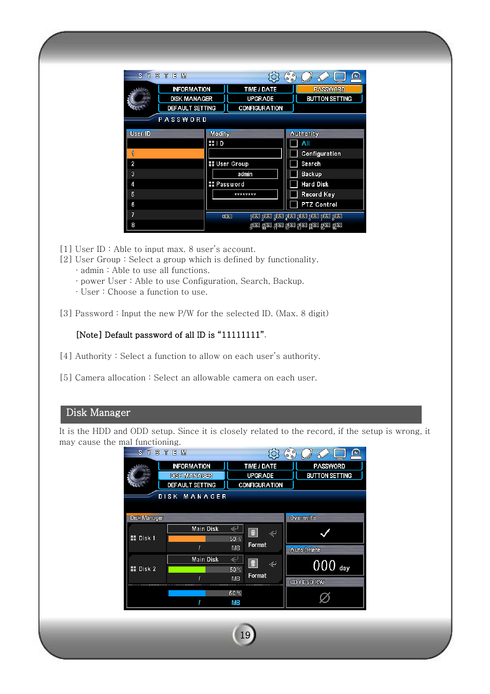 KT&C KVR-H Series User Manual | Page 19 / 58