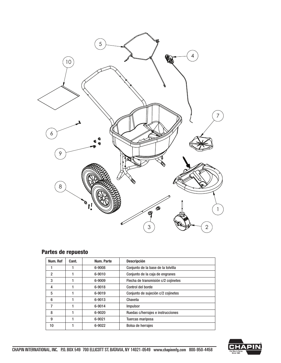 Partes de repuesto | Chapin 80100 User Manual | Page 7 / 12