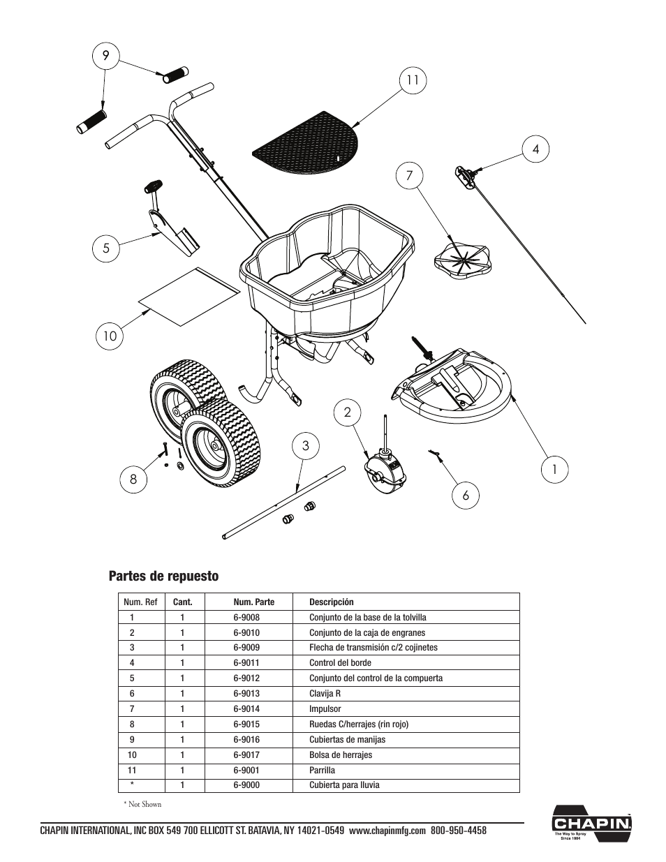 Partes de repuesto | Chapin 82125 User Manual | Page 17 / 28