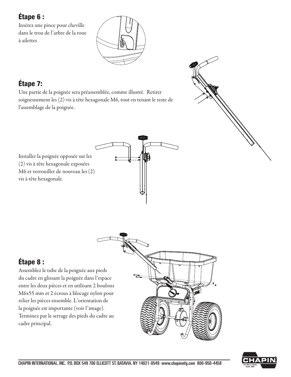 Étape 6, Étape 7, Étape 8 | Chapin 82125 User Manual | Page 23 / 28