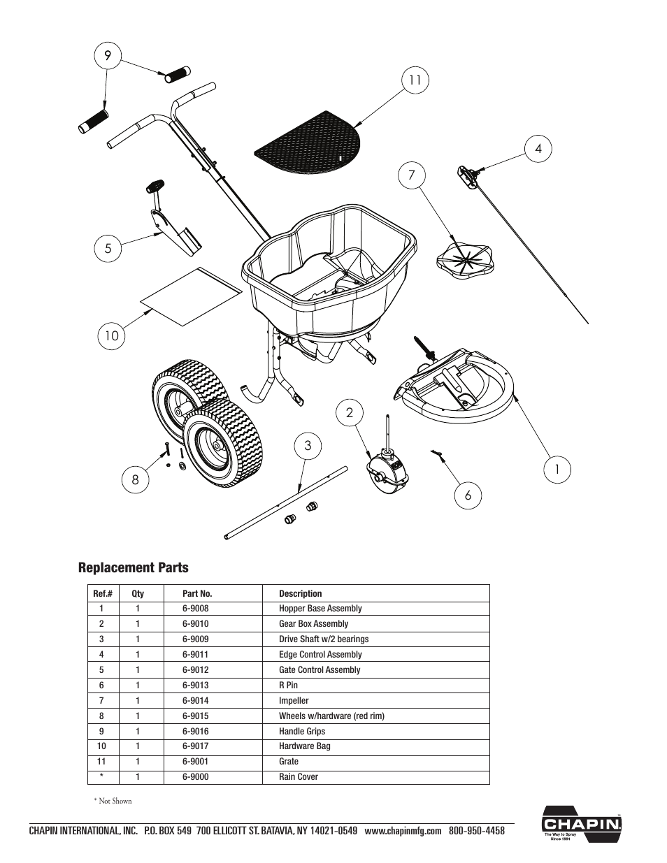 Replacement parts | Chapin 82125 User Manual | Page 8 / 28