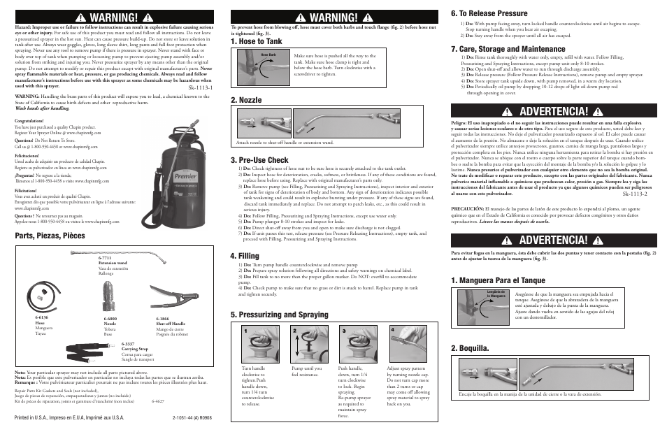 Chapin 1180 User Manual | 2 pages