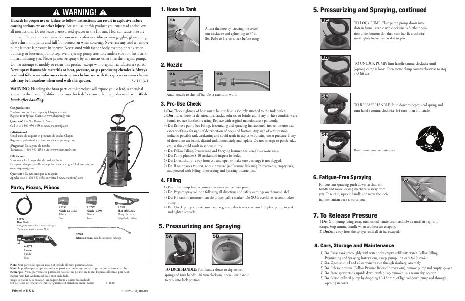 Chapin 19069 User Manual | 2 pages
