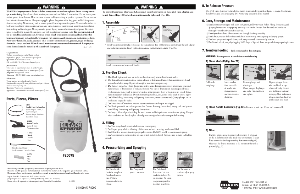 Chapin 20075 User Manual | 2 pages