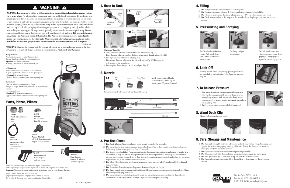 Chapin 21127XP User Manual | 2 pages