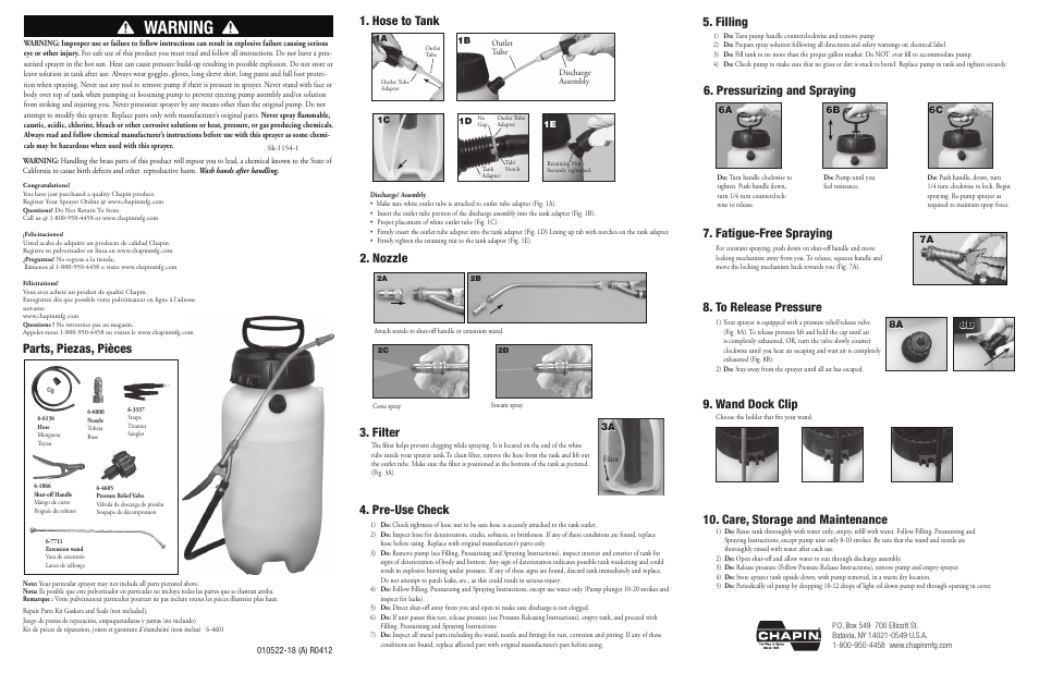 Chapin 21210XP User Manual | 2 pages