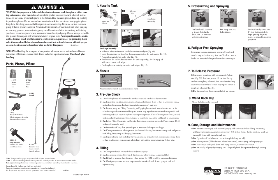 Chapin 22049XP User Manual | 2 pages