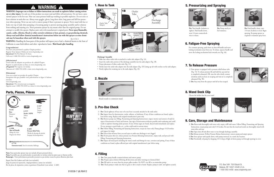 Chapin 22090XP User Manual | 2 pages