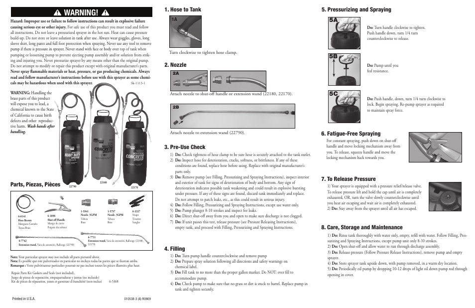 Chapin 22170 User Manual | 2 pages