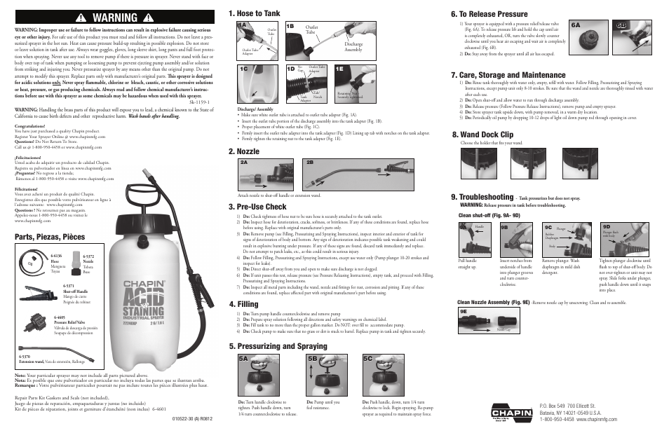 Chapin 22230XP User Manual | 2 pages