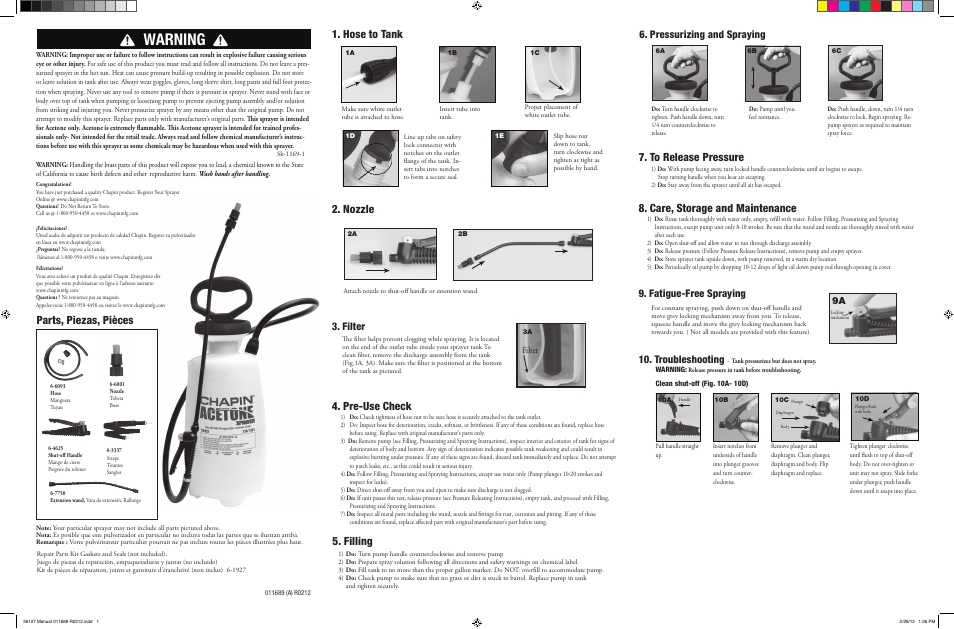 Chapin 26127 User Manual | 2 pages