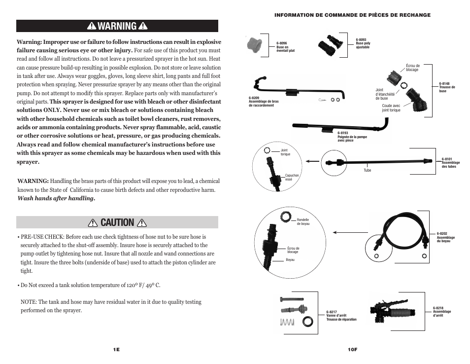 Warning caution | Chapin 61575 User Manual | Page 2 / 18